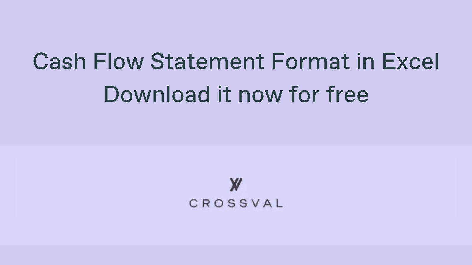 Cash Flow Statement Format in Excel
