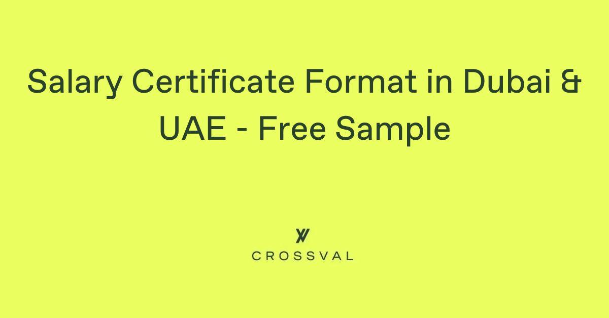 Salary Certificate Format in Dubai & UAE - Free Sample